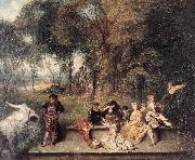 WATTEAU, Antoine Merry Company in the Open Air1 oil on canvas